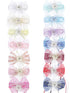 Girls Satin Organza Hair Bows - 1 Dozen Pairs